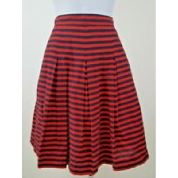J. Crew Dresses & Skirts - J. Crew red & navy stripe flare skirt size 0